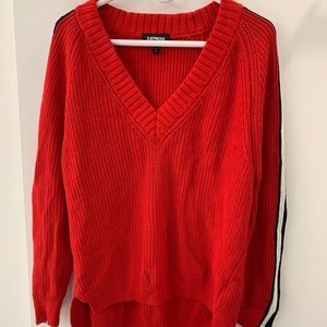 Red Express cable knit sweater
